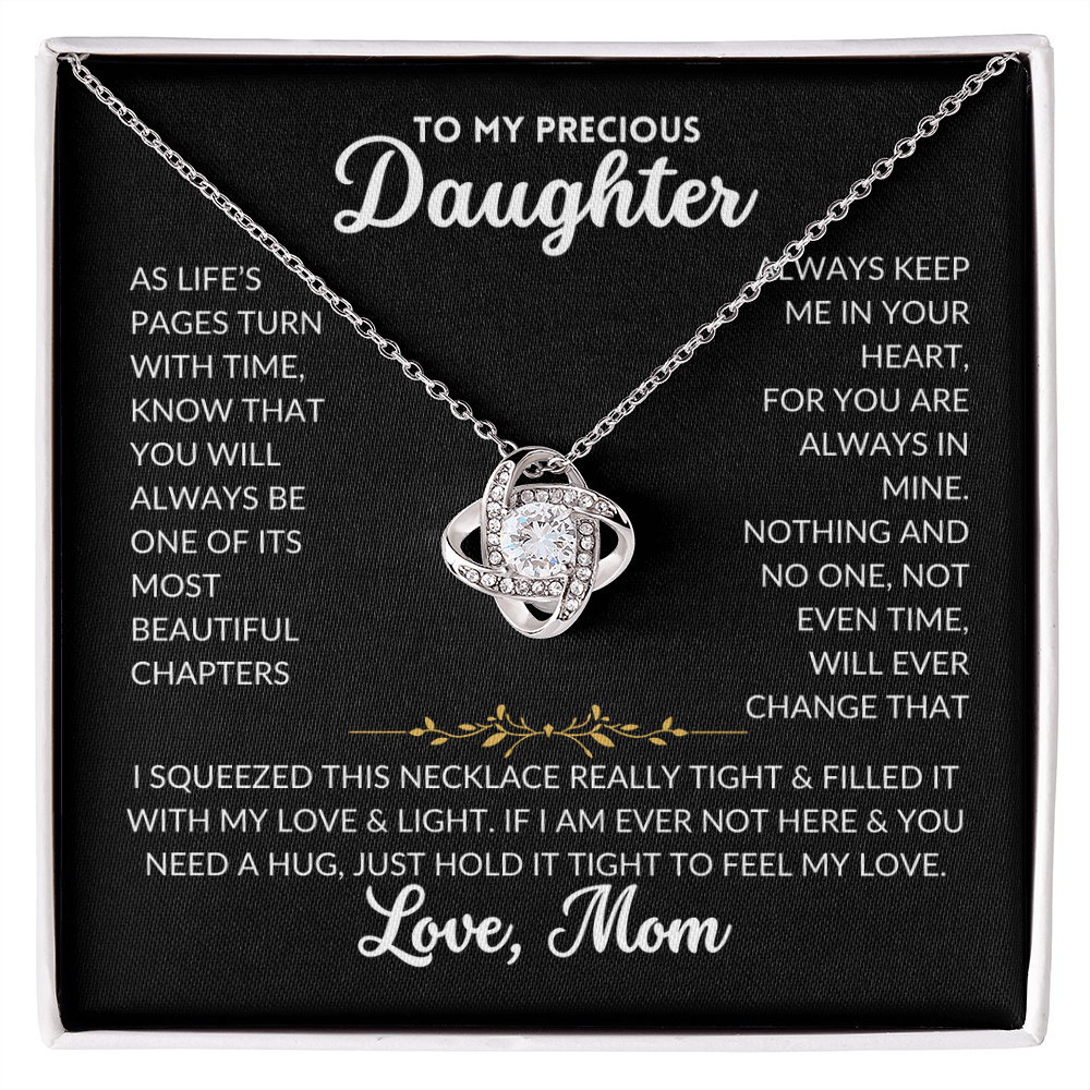 Love Knot Necklace - To My Daughter, from Mom (Black Background)