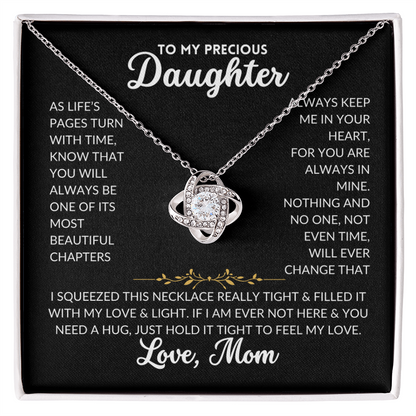 Love Knot Necklace - To My Daughter, from Mom (Black Background)