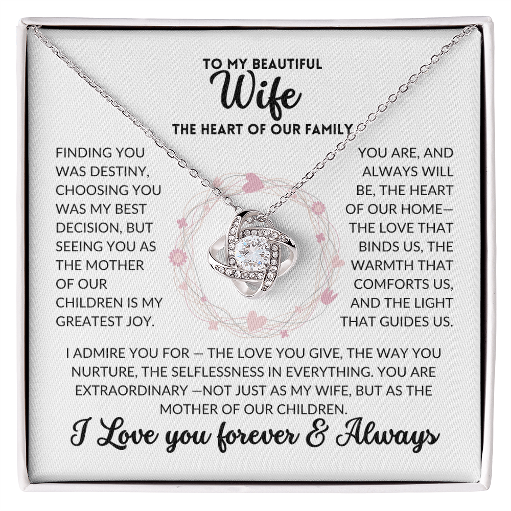 Love Knot Necklace - To My Wife, The Best Mom (White Background)