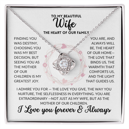 Love Knot Necklace - To My Wife, The Best Mom (White Background)