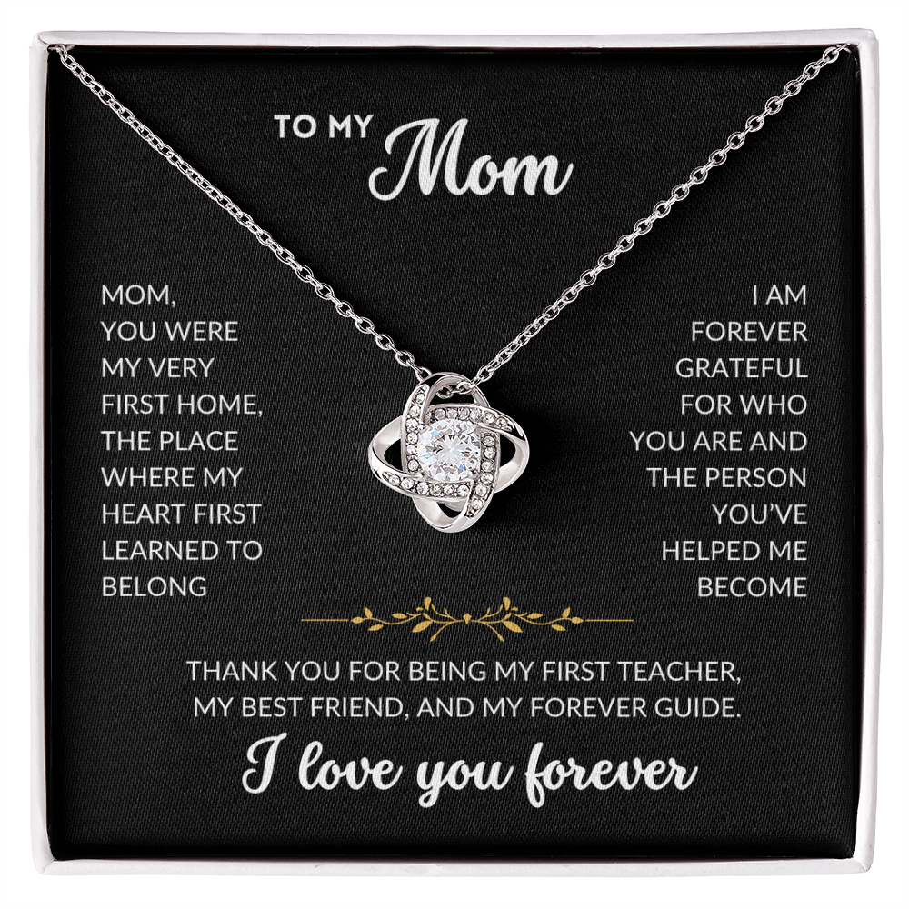 Love Knot Necklace - To My Mom (Black Background)