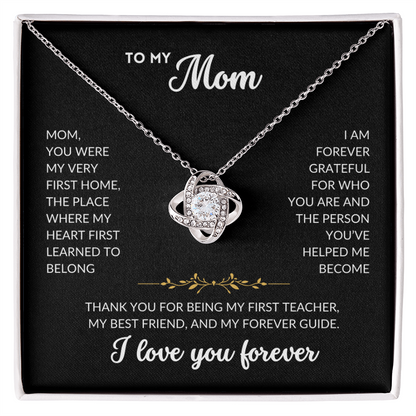Love Knot Necklace - To My Mom (Black Background)