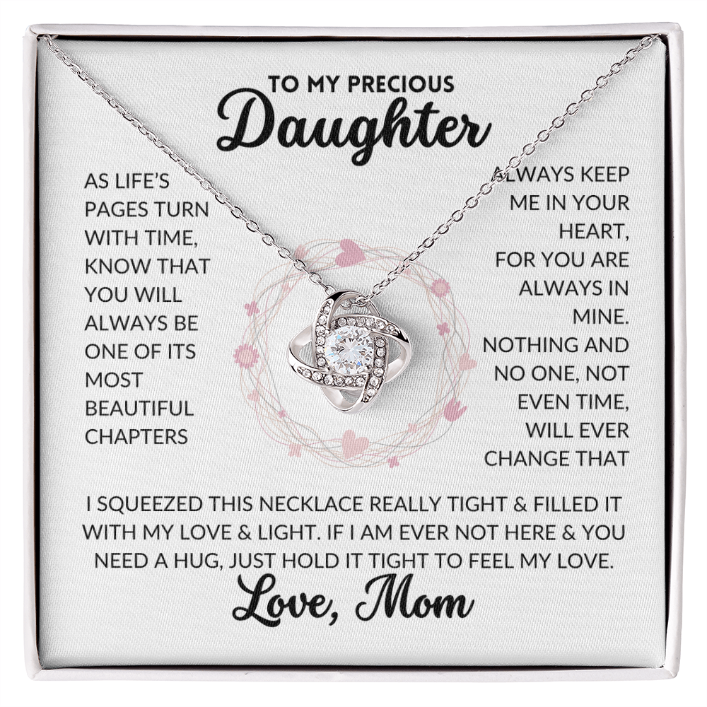 Love Knot Necklace - To My Daughter, From Mom (White Background)