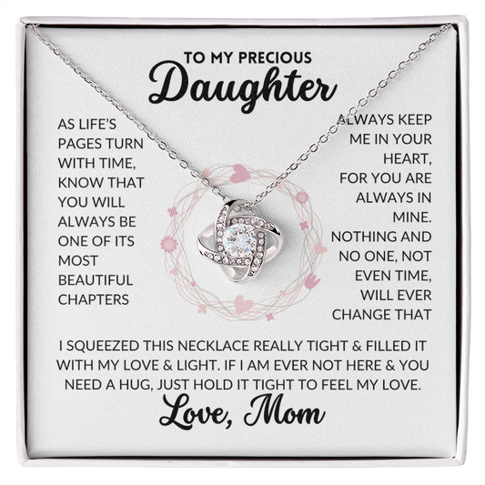 Love Knot Necklace - To My Daughter, From Mom (White Background)