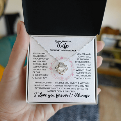 Love Knot Necklace - To My Wife, The Best Mom (White Background)