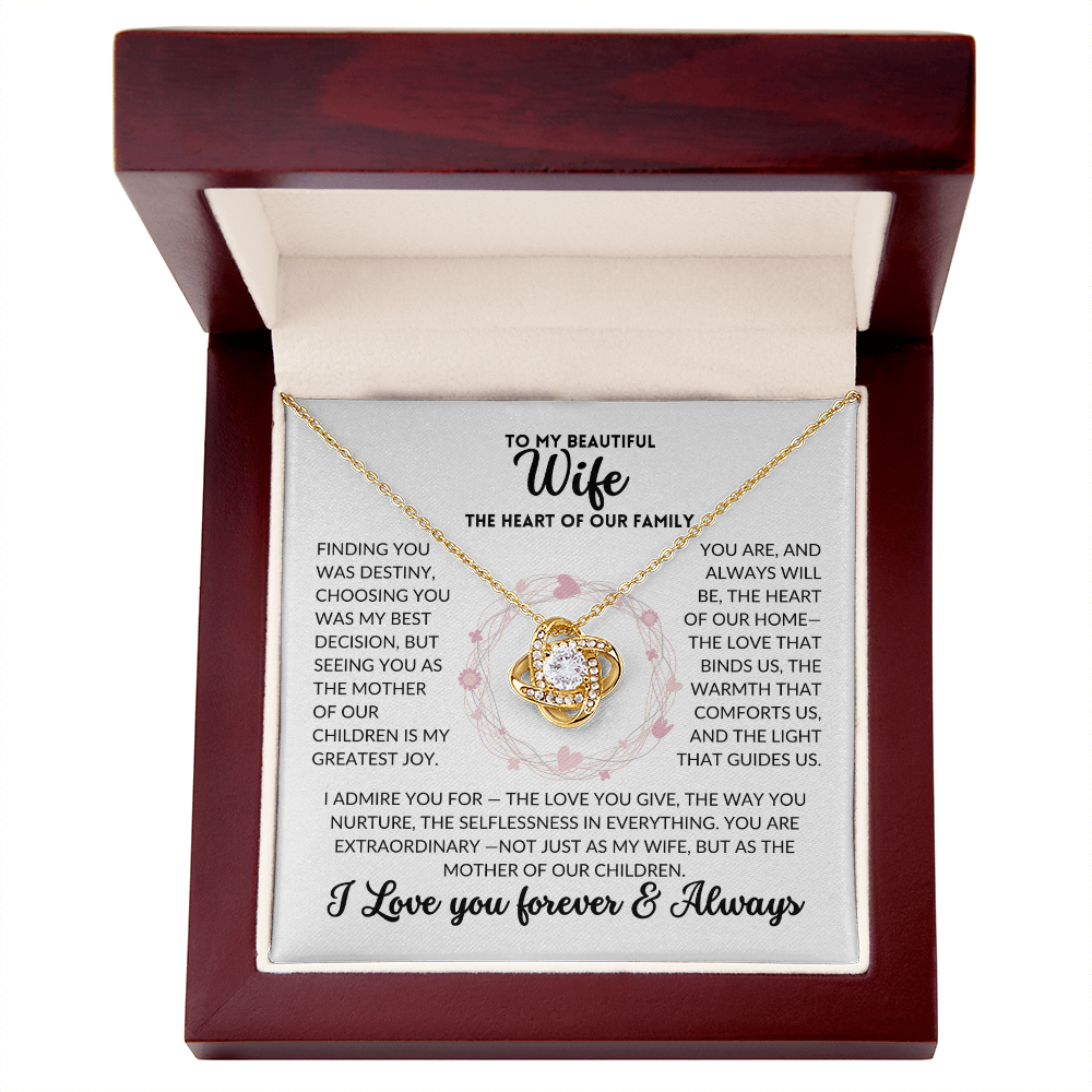 Love Knot Necklace - To My Wife, The Best Mom (White Background)
