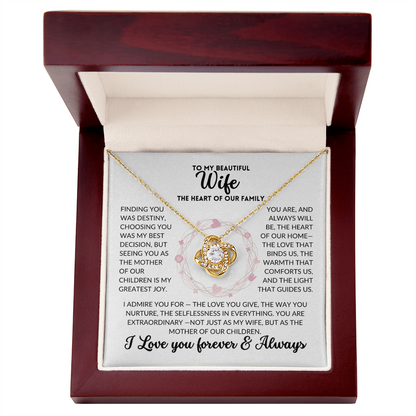 Love Knot Necklace - To My Wife, The Best Mom (White Background)