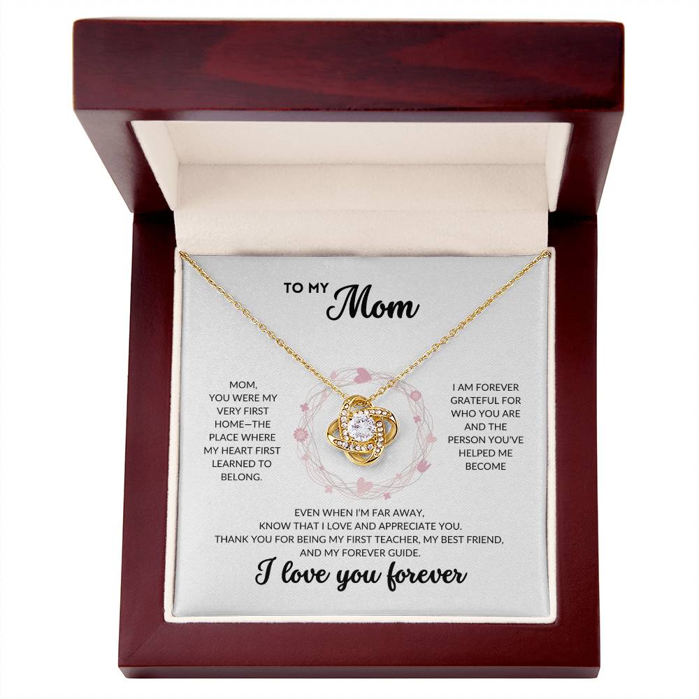 Love Knot Necklace - To My Mom (White Background)