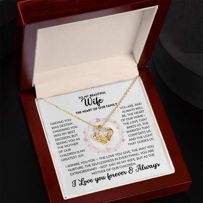 Love Knot Necklace - To My Wife, The Best Mom (White Background)