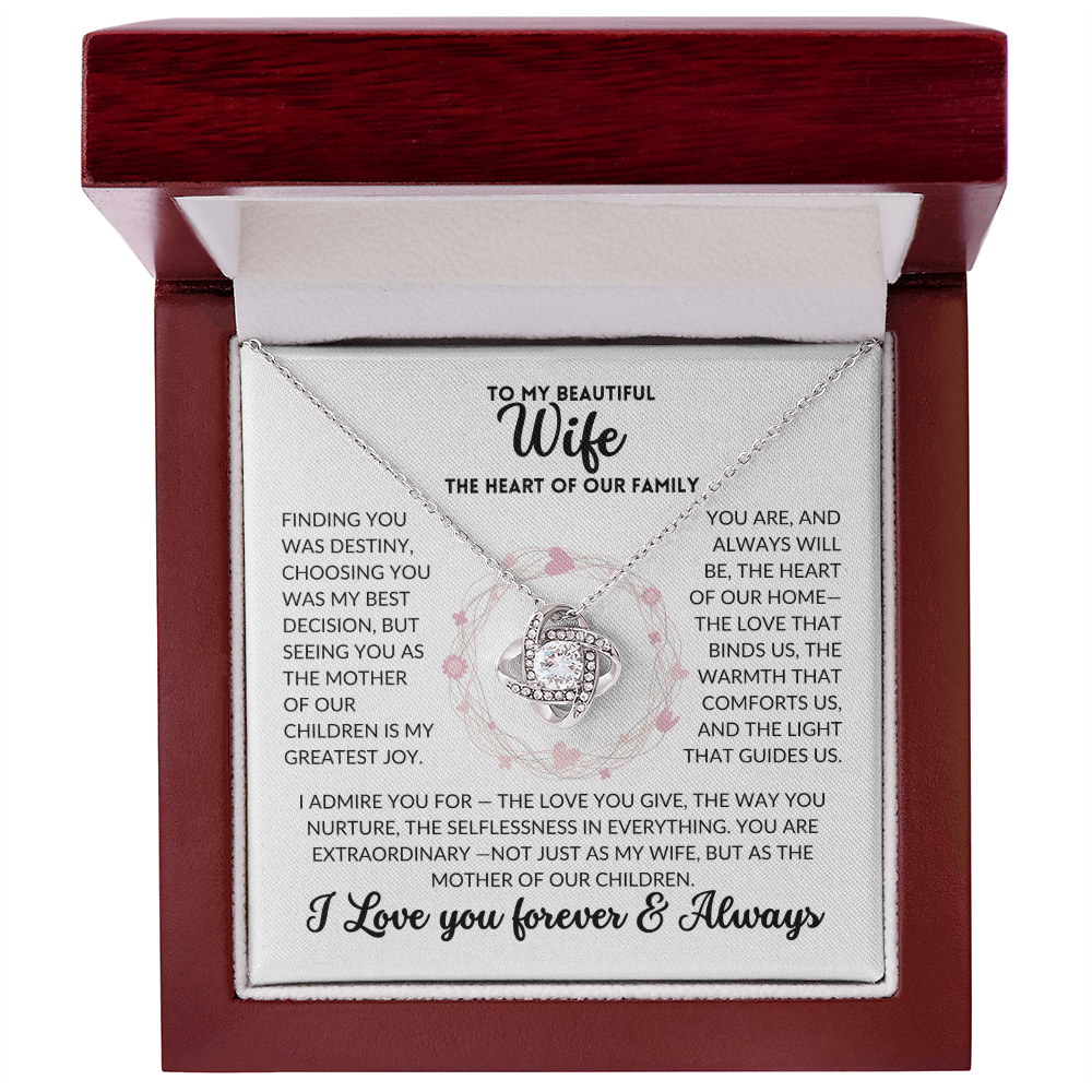 Love Knot Necklace - To My Wife, The Best Mom (White Background)