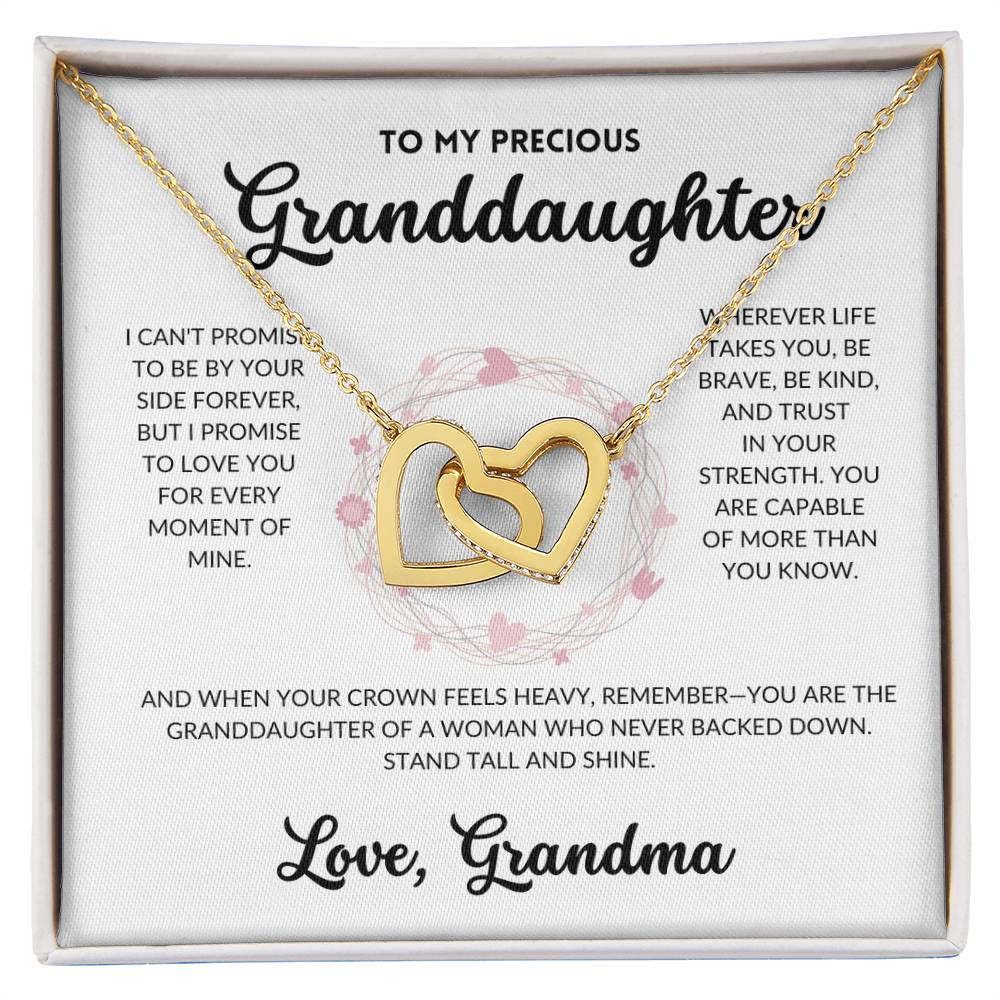 Interlocked Hearts Necklace - To My Granddaughter, From Grandma (White Background)