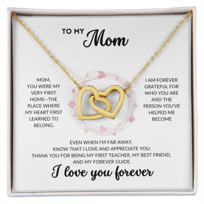 Interlocked Hearts Necklace - To My Mom (White Background)