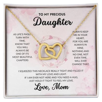 Interlocked Hearts Necklace - To my Daughter, From Mom