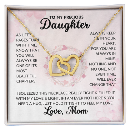 Interlocked Hearts Necklace - To My Daughter, From Mom