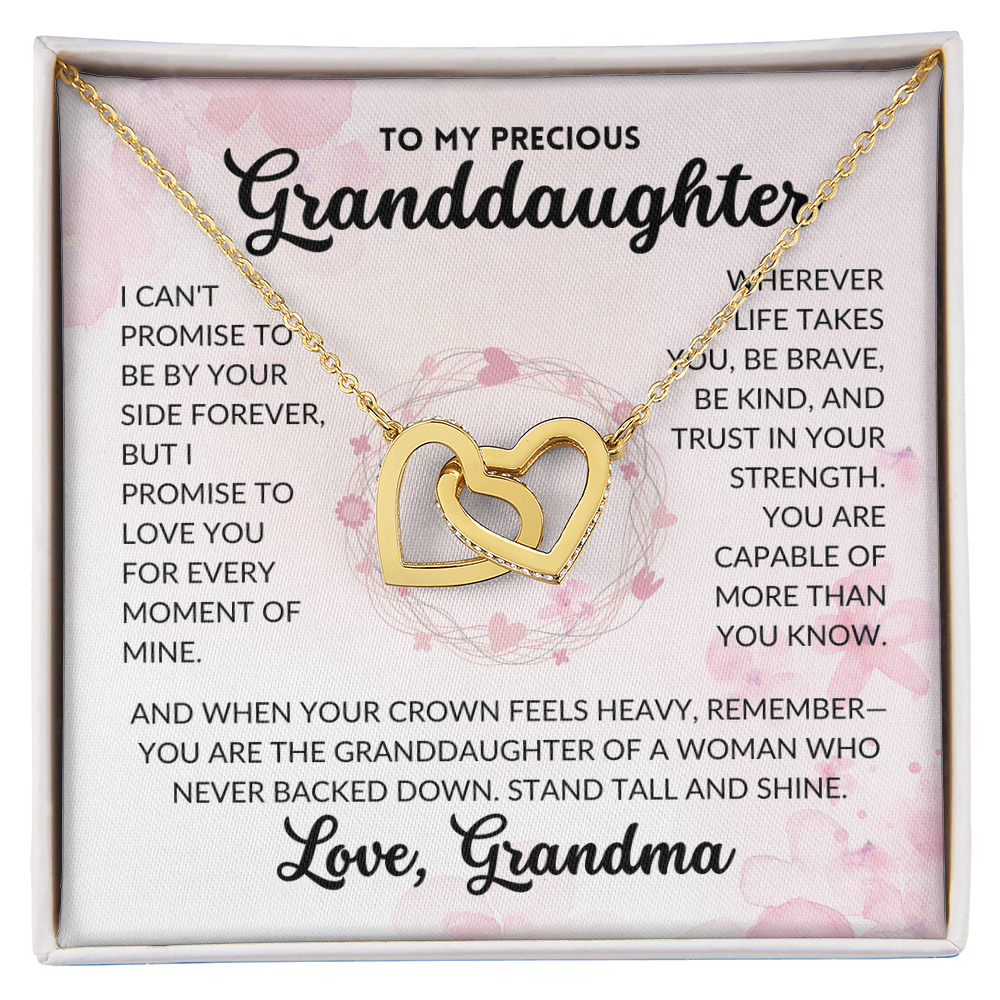 Interlocked Hearts Necklace - To My Granddaughter, From Grandma