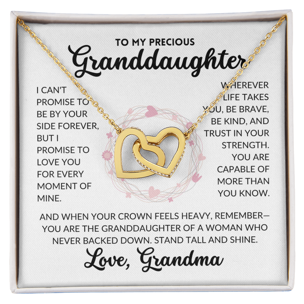 Interlocked Hearts Necklace - To My Granddaughter, From Grandma (White Background)
