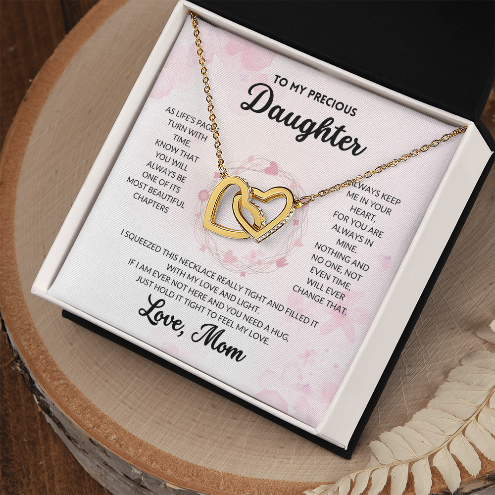 Interlocked Hearts Necklace - To my Daughter, From Mom