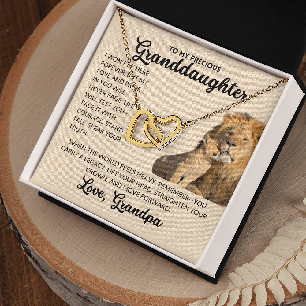 Interlocked Hearts Necklace - To My Granddaughter, From Grandpa