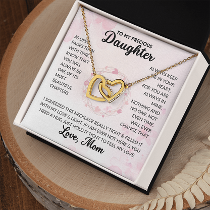 Interlocked Hearts Necklace - To My Daughter, From Mom