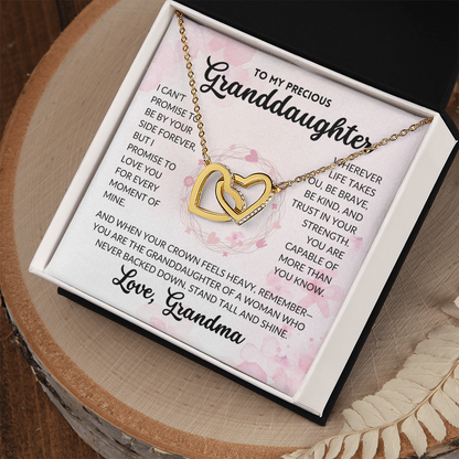 Interlocked Hearts Necklace - To My Granddaughter, From Grandma