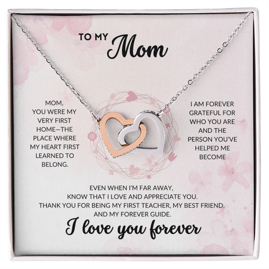 Interlocked Hearts Necklace - To My Mom