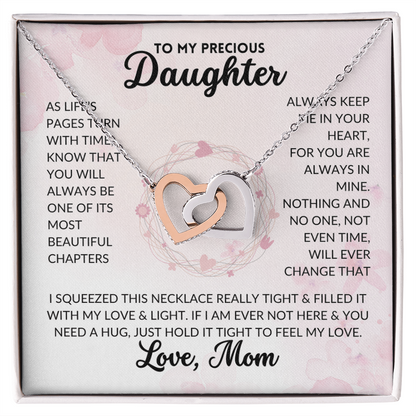 Interlocked Hearts Necklace - To My Daughter, From Mom