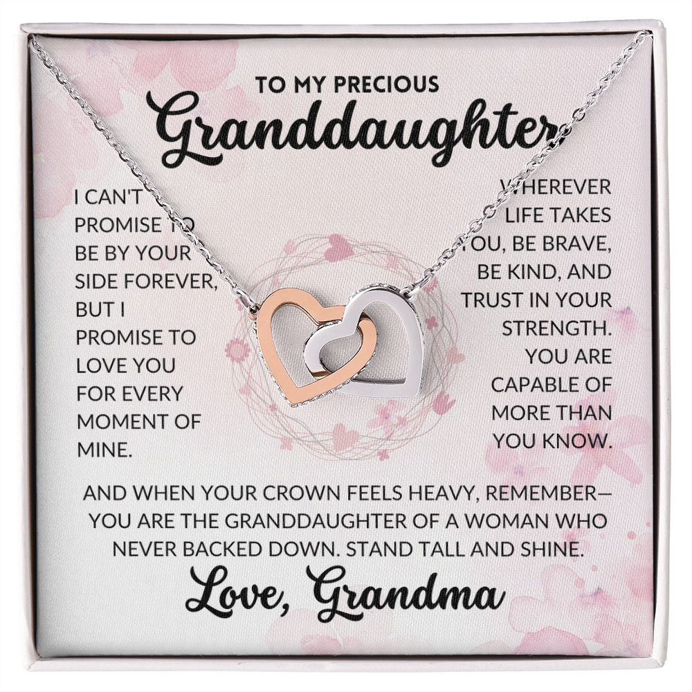 Interlocked Hearts Necklace - To My Granddaughter, From Grandma