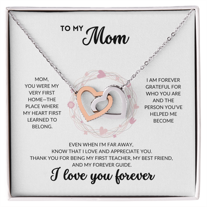 Interlocked Hearts Necklace - To My Mom (White Background)