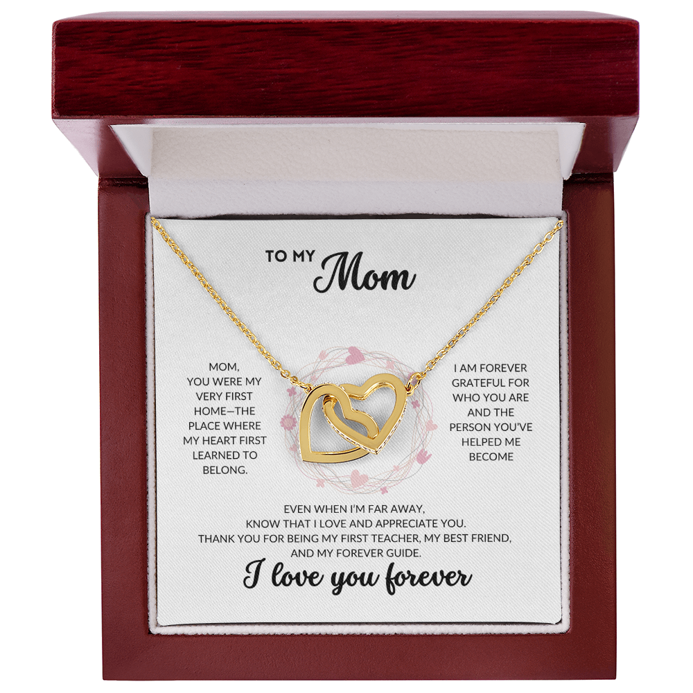 Interlocked Hearts Necklace - To My Mom (White Background)