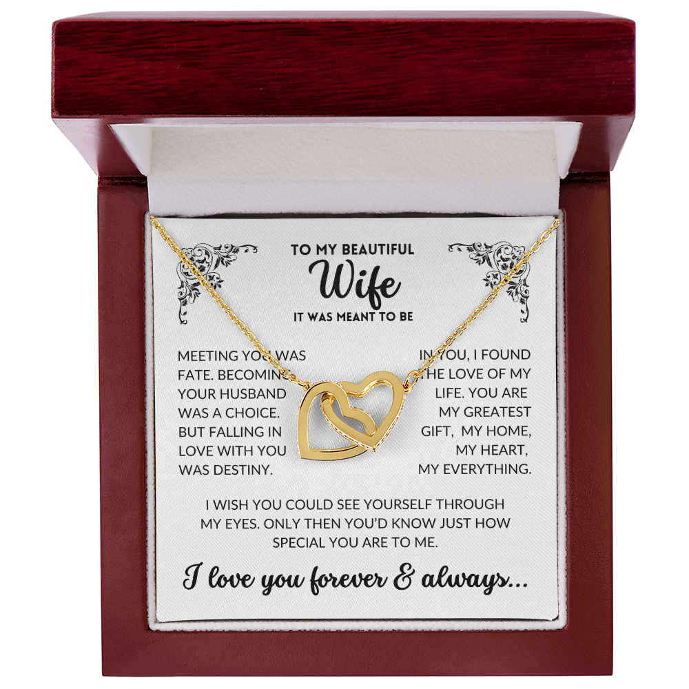 To My Wife - It Was Meant To Be (Interlocking Hearts Necklace)