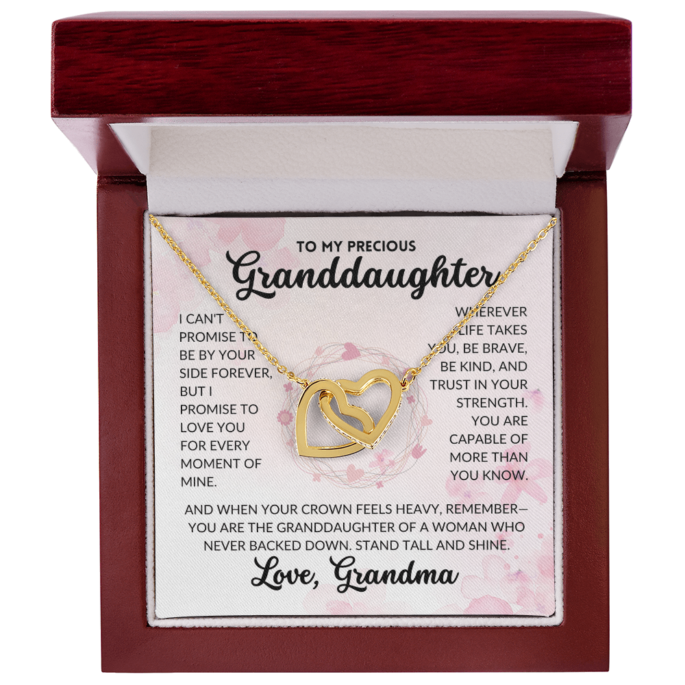 Interlocked Hearts Necklace - To My Granddaughter, From Grandma