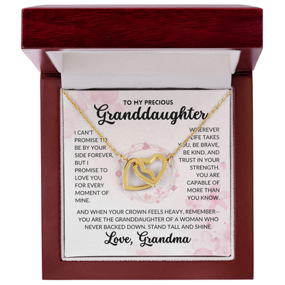 Interlocked Hearts Necklace - To My Granddaughter, From Grandma