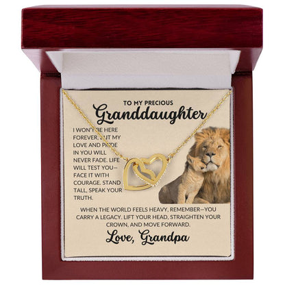 Interlocked Hearts Necklace - To My Granddaughter, From Grandpa