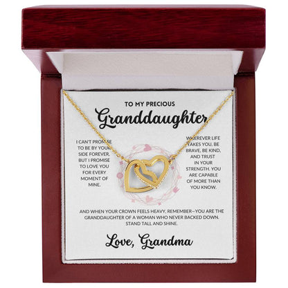 Interlocked Hearts Necklace - To My Granddaughter, From Grandma (White Background)