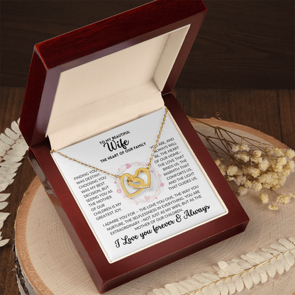 Interlocked Hearts Necklace - To My Wife, The Best Mom (White Background)