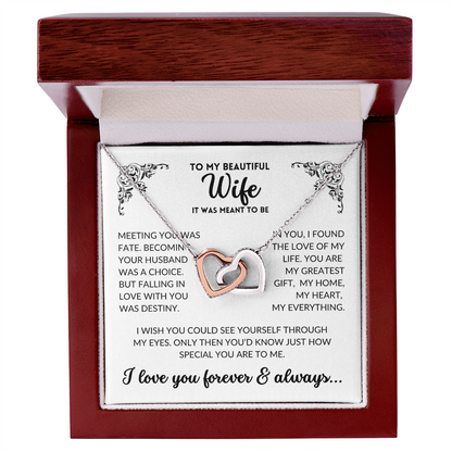 To My Wife - It Was Meant To Be (Interlocking Hearts Necklace)