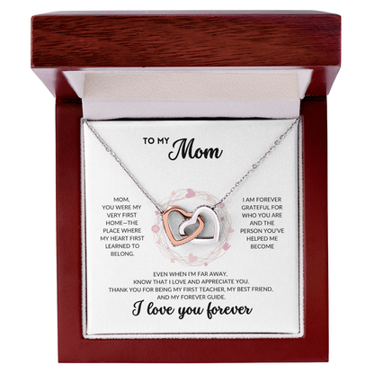 Interlocked Hearts Necklace - To My Mom (White Background)