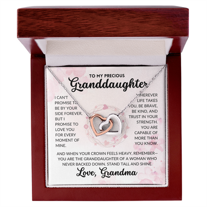 Interlocked Hearts Necklace - To My Granddaughter, From Grandma