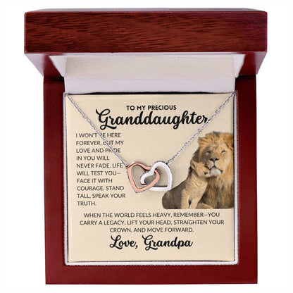 Interlocked Hearts Necklace - To My Granddaughter, From Grandpa