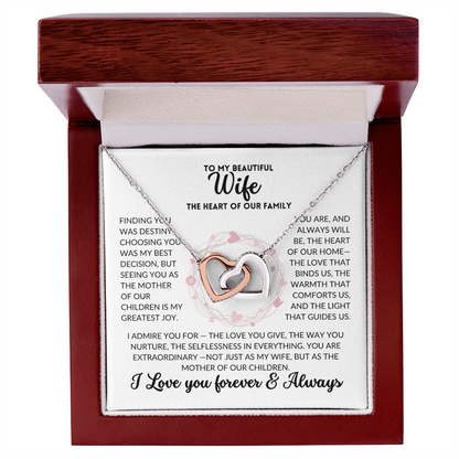 Interlocked Hearts Necklace - To My Wife, The Best Mom (White Background)
