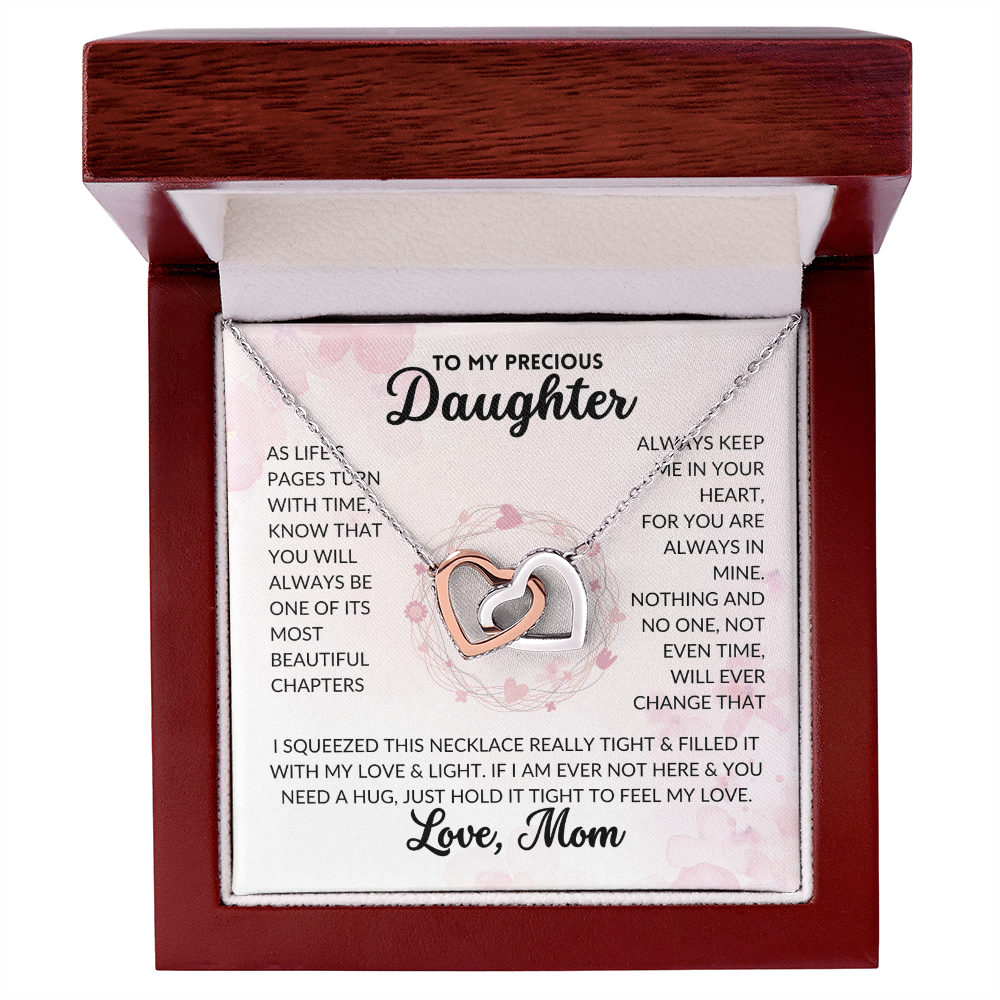 Interlocked Hearts Necklace - To My Daughter, From Mom
