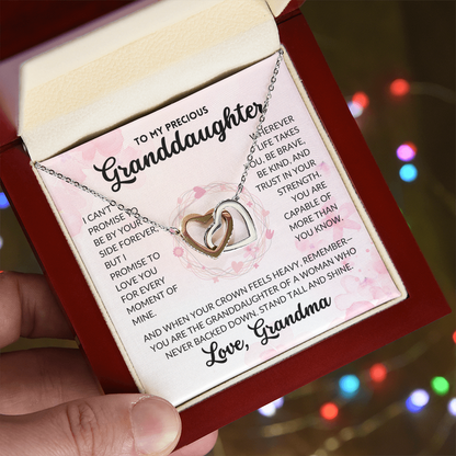 Interlocked Hearts Necklace - To My Granddaughter, From Grandma