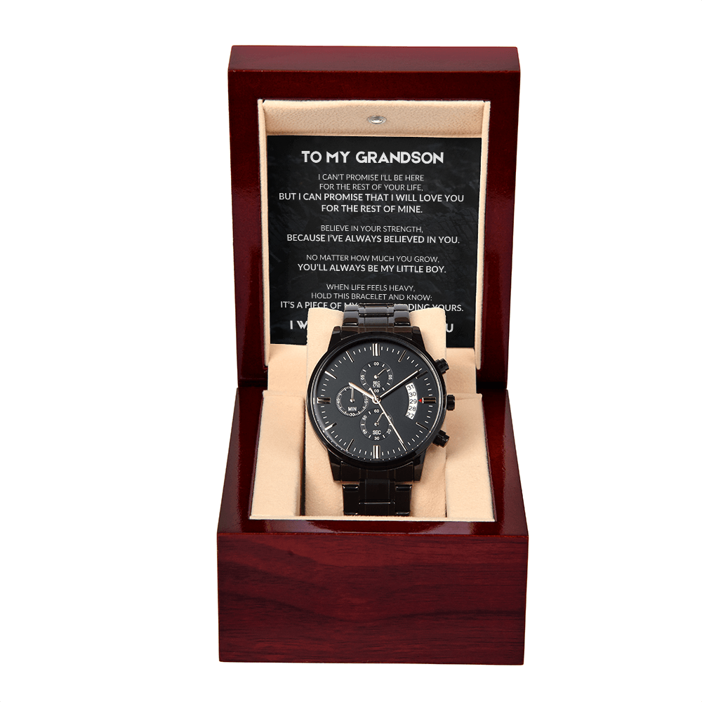 Asteroid - Black Chronograph Watch - To My Grandson