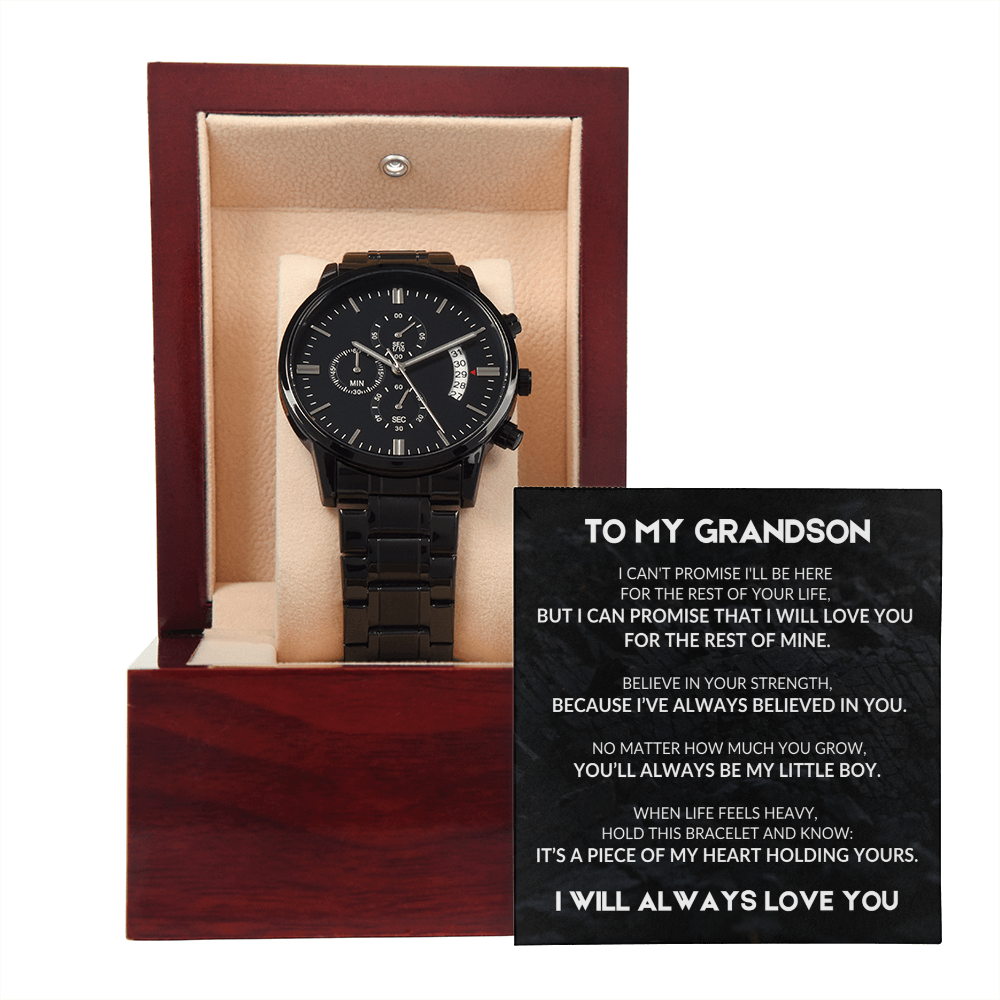Asteroid - Black Chronograph Watch - To My Grandson
