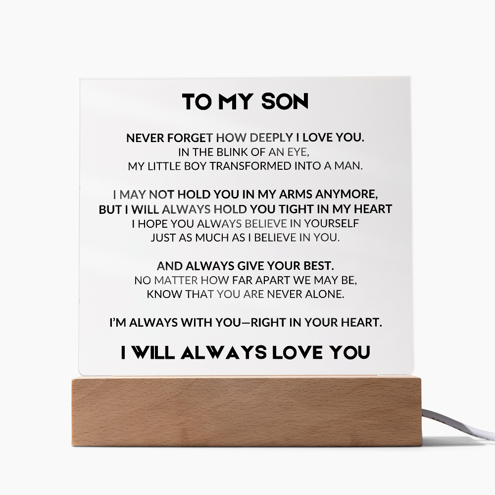 Acrylic Plaque with LED - To My Son