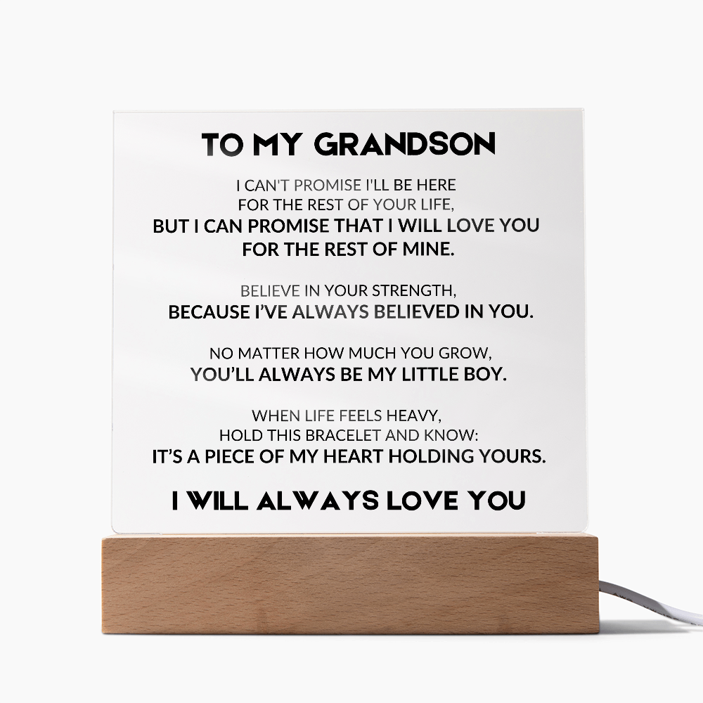 Acrylic Plaque With LED - To My Grandson
