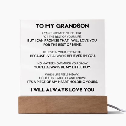 Acrylic Plaque With LED - To My Grandson