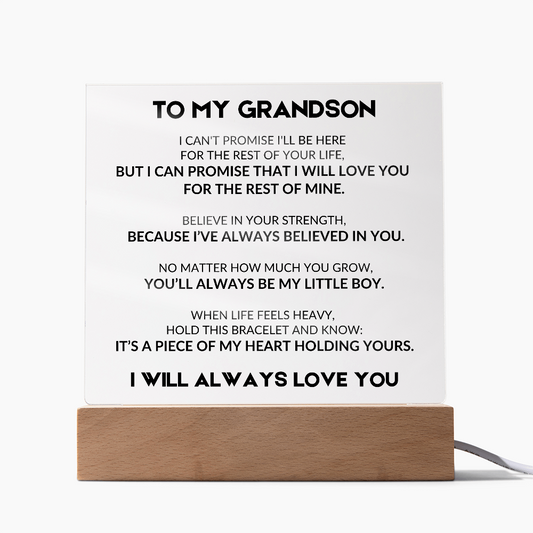Acrylic Plaque With LED - To My Grandson