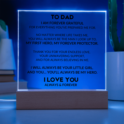 Acrylic Plaque With LED - To My Dad, From Daughter