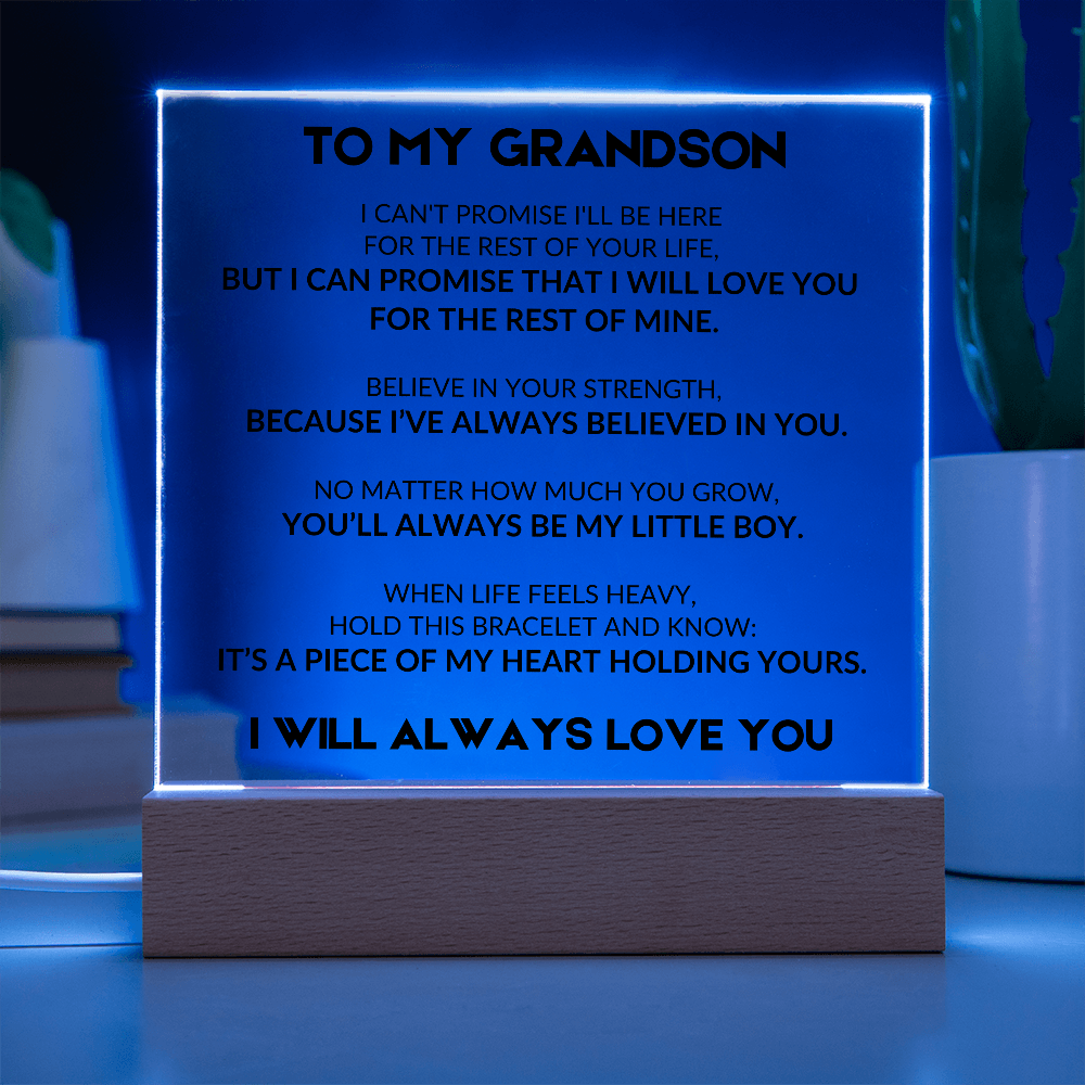 Acrylic Plaque With LED - To My Grandson